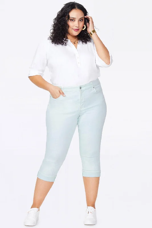 Marilyn Straight Crop Jeans In Plus Size - Desert Dew