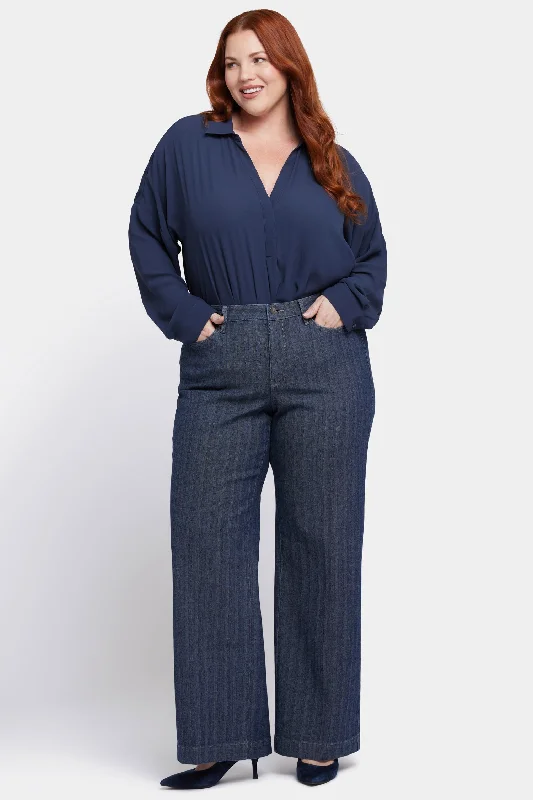 Teresa Wide Leg Jeans In Plus Size  - Twilight Stripe