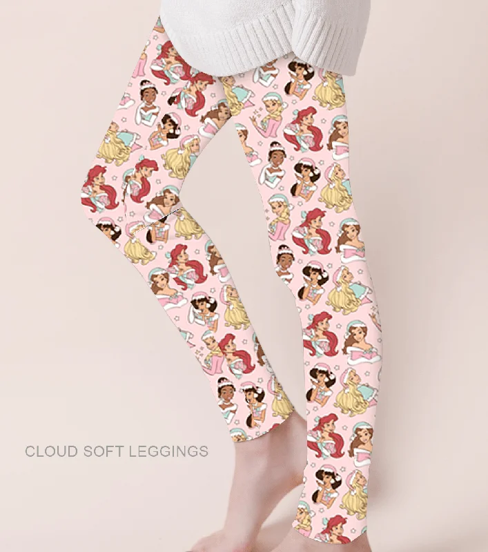 Merry & Bright Merry Princess - Adult & Kids Casual Cloud Soft Yoga Band Leggings