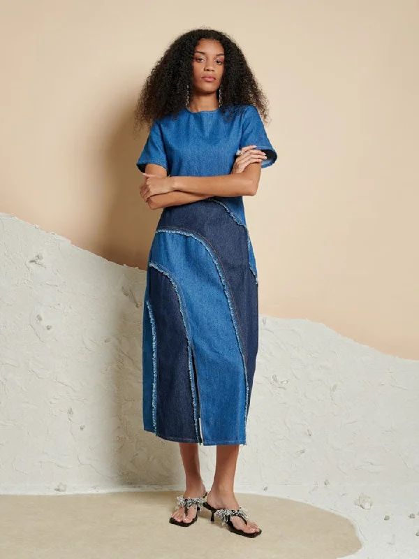 Alba Denim Midi Dress