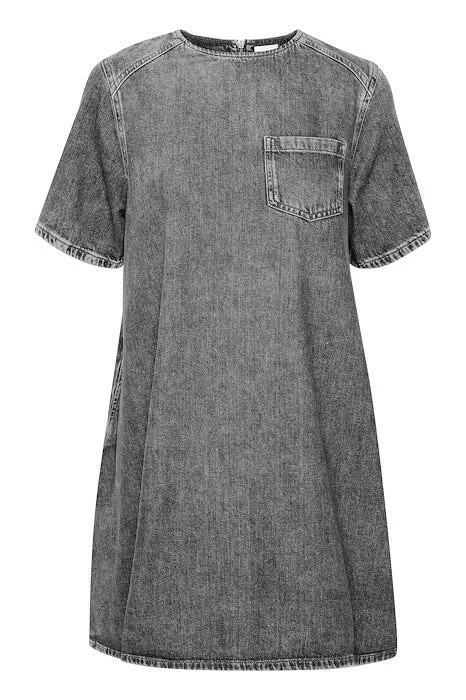 My Essential Wardrobe Malo Dress in Medium Grey Retro Wash