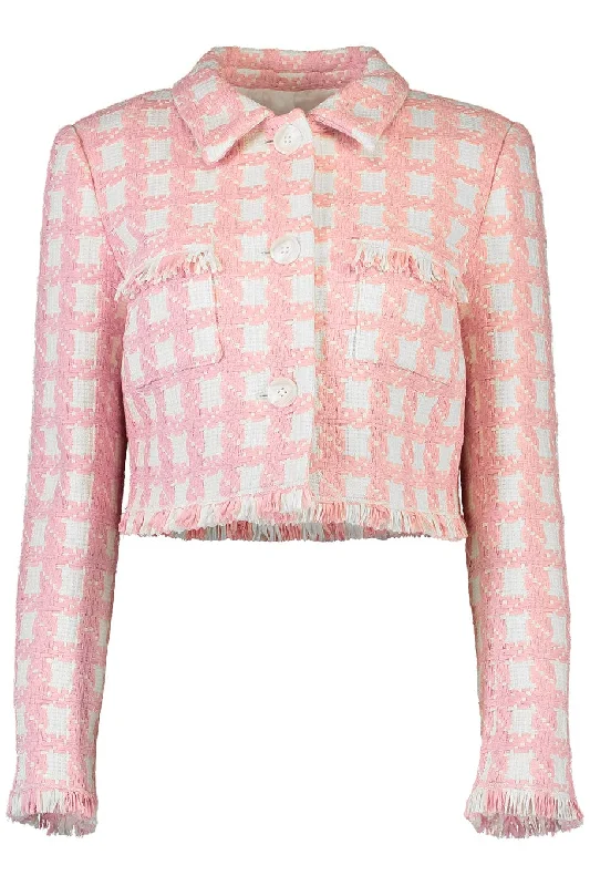 Gingham Tweed Cropped Jacket